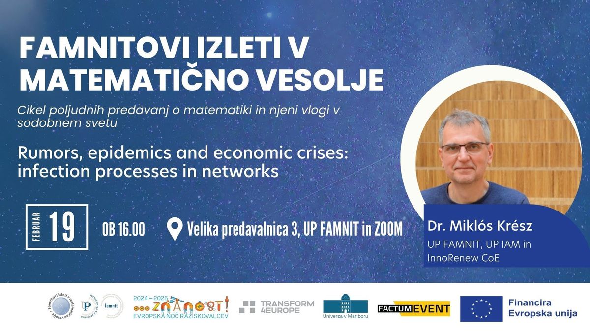 Famnitovi izleti v matematično vesolje 2024/25: Rumors, epidemics and economic crises – infection processes in networks
