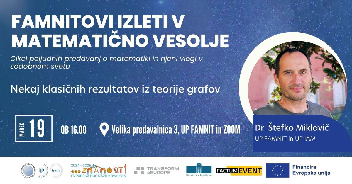 Famnitovi izleti v matematično vesolje 2024/25: Nekaj klasičnih rezultatov iz teorije grafov