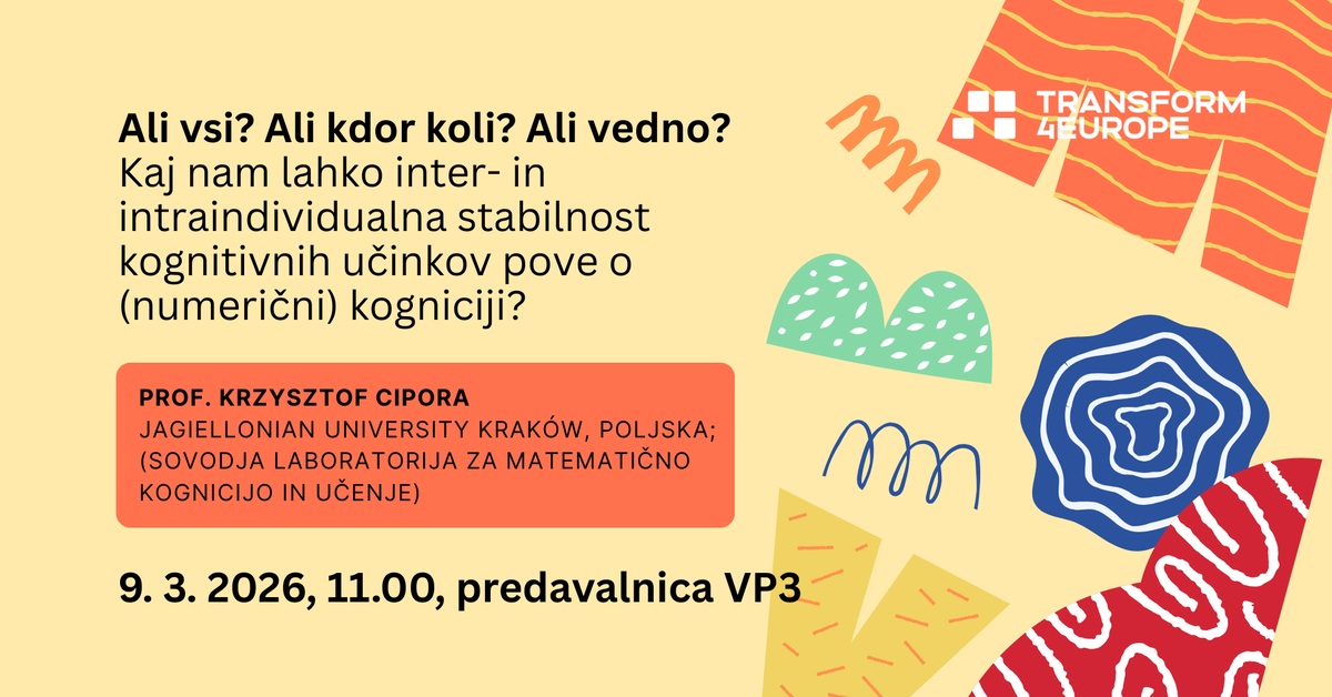 Seminar Prof. Krzysztof Cipora: Ali vsi? Ali kdor koli? Ali vedno?