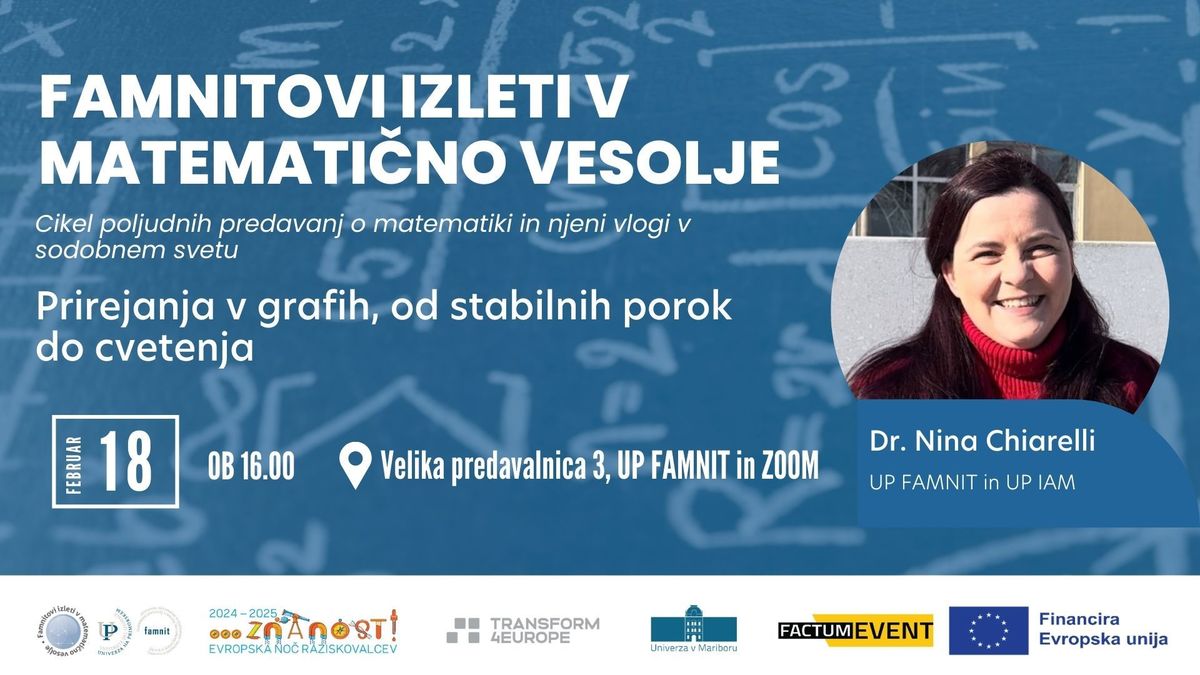 Famnitovi izleti v matematično vesolje: Prirejanja v grafih, od stabilnih porok do cvetenja