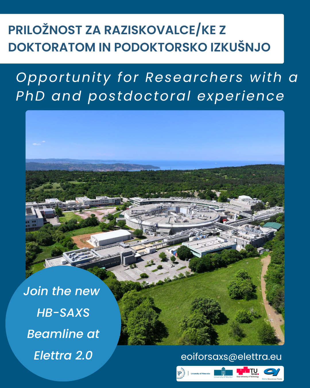 Odprta priložnost: Pridružite se novi HB-SAXS Beamline v Elettra 2.0