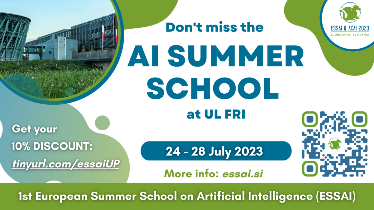 1st European Summer School on AI – discount for the employees and students of UP